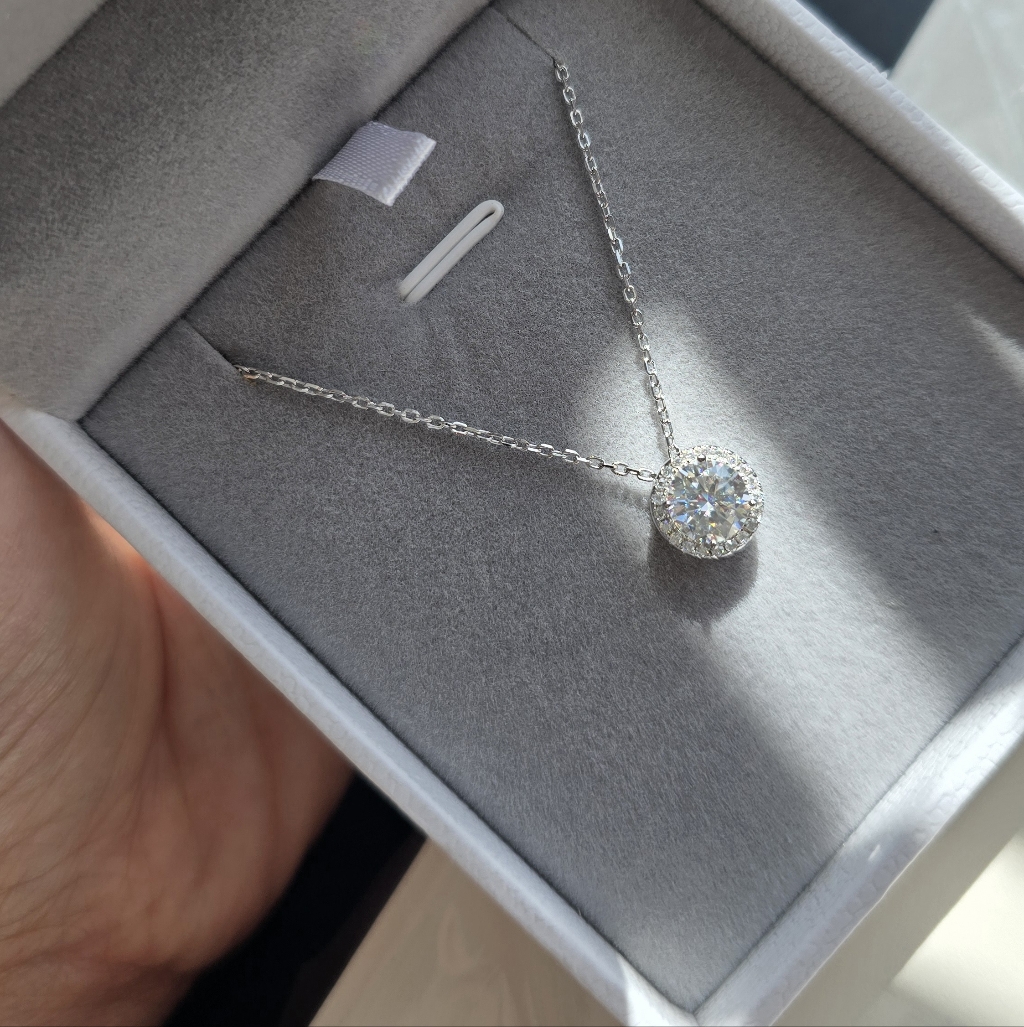 Certified 1 Carat Moissanite Necklace | Passed Diamond Test | S925 | Pendant